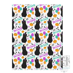 Papier de scrapbooking pour Halloween avec chat