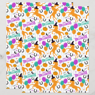Papier de scrapbooking pour Halloween avec chevaux