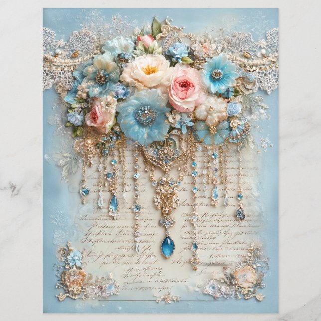 Papier de scrapbooking pour journal vintage junk b (Devant)