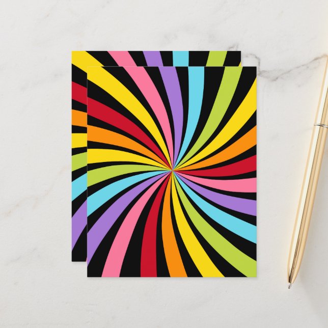 Papier de scrapbooking Starburst couleurs arc-en-c (Devant/Arrière en situation)
