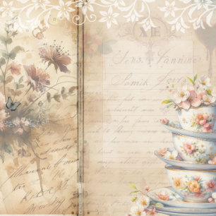 Papier de scrapbooking vintage, éléments éphémères