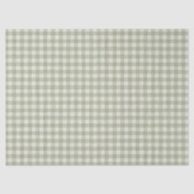 Papier de soie à carreaux vert sauge pour emballag