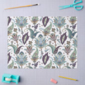 Papier de soie à fleurs bleues Paisley (Artisanat)
