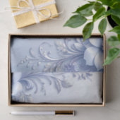Papier de soie à fleurs ornées bleues avec perles (Cadeau)