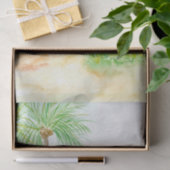 Papier de soie à l'aquarelle Plage tropicale (Cadeau)