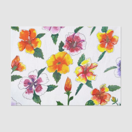 Papier de soie à l'Hibiscus Tropical (Recto)