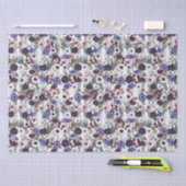 Papier de soie à motif champ de coquelicots violet (Artisanat)