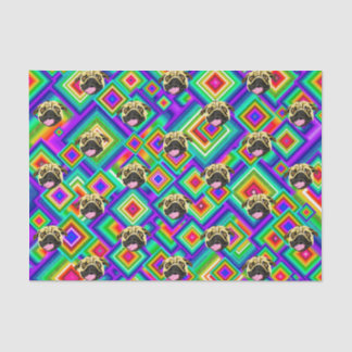 Papier de soie à motif chien psychédélique