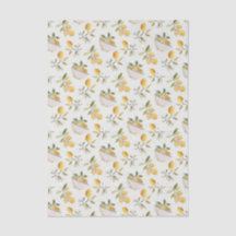 Papier de soie à motif citron de campagne français