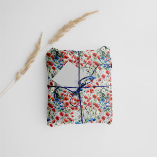 Papier de soie à motif de fleurs sauvages aquarell