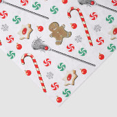 Papier de soie à motif de Noël de crosse (Détail)
