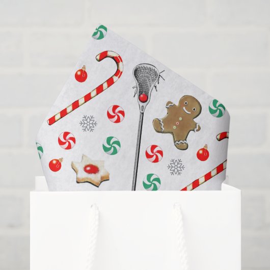 Papier de soie à motif de Noël de crosse (Sac cadeau)