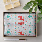🎁 Papier de soie à motif de rennes de Noël ✨ (Cadeau)