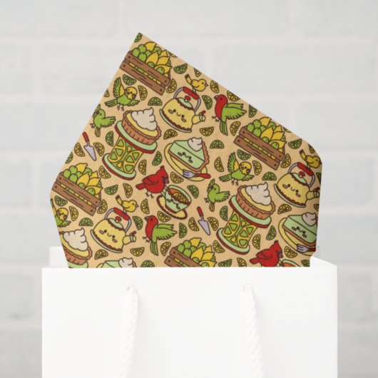 Papier de soie à motif Lemon & Lime Twitter (Sac cadeau)