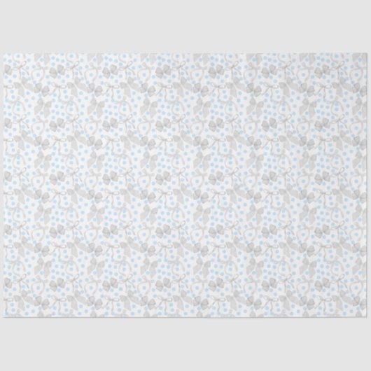 Papier de soie à noeuds gris et points bleus (Recto)