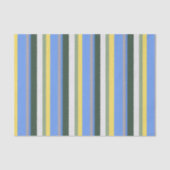 Papier de soie à rayures bleu vert jaune (Recto)