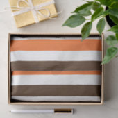 Papier de soie à rayures verticales orange marron (Cadeau)