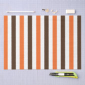 Papier de soie à rayures verticales orange marron (Artisanat)