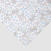 Papier de soie à rubans gris et points bleus (Détail)