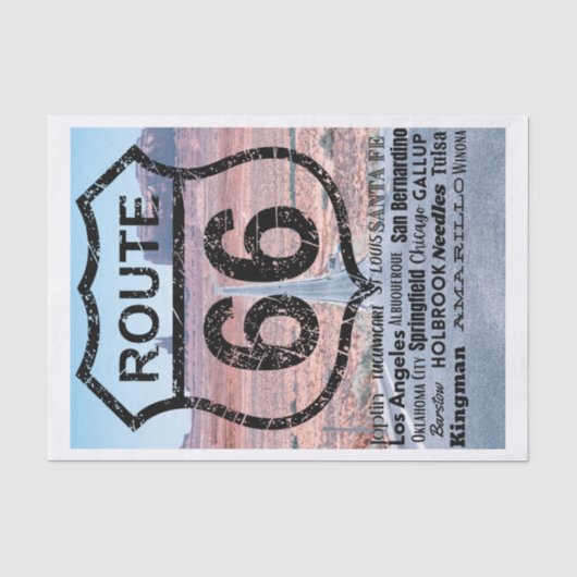 Papier de soie américain Route 66 (Recto)