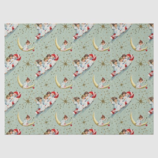 Papier de soie anges de Noël vintage (Recto)