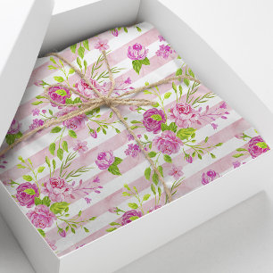Papier de soie anglais à motif aquarelle Roses Ros