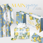 Papier de soie aquarelle citrons tranchés et fleur