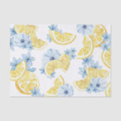 Papier de soie aquarelle citrons tranchés et fleur (Recto)