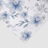 Papier de soie aquarelle fleur bleu ardoise poussi (Détail)