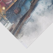 Papier de soie aquarelle train et arbre de Noël (Détail)