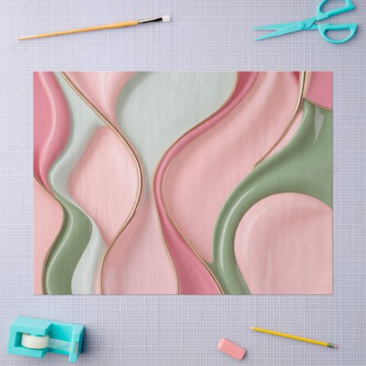 Papier de soie au graphique abstrait élégant (Artisanat)
