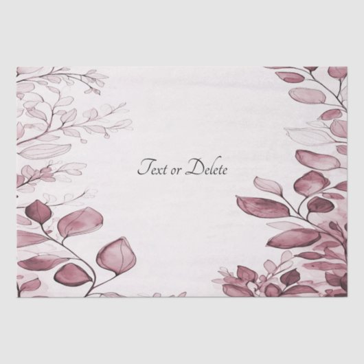 Papier de soie aux feuilles rouges modernes (Recto)