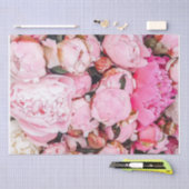 Papier de soie aux nuances de rose Pivoines (Artisanat)