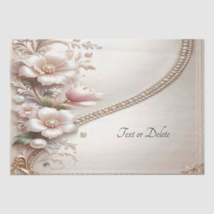 Papier de soie avec embellissements floraux et per