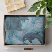 Papier de soie baleine nautique (Cadeau)