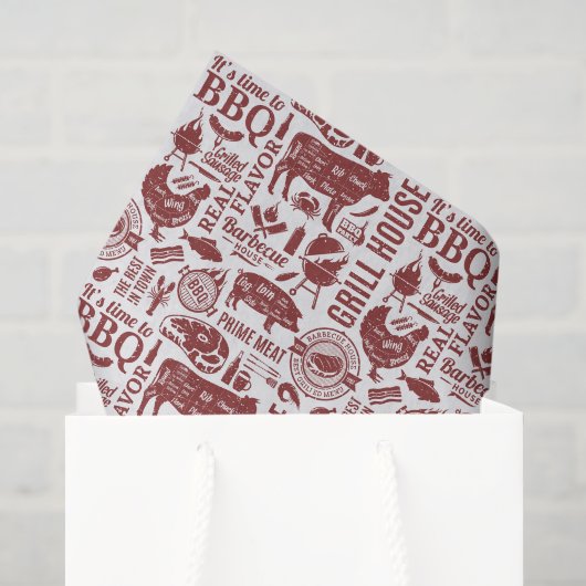 Papier de soie Barbecue BBQ, découpage de grillade (Sac cadeau)