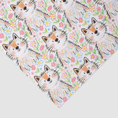 Papier de soie blanc chat gribouillé (Détail)