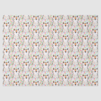 Papier de soie blanc chat gribouillé