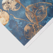 Papier de soie bleu foncé et feuille d'or (Détail)
