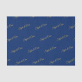 Papier de soie bleu marine avec impression de moti (Recto)