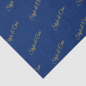 Papier de soie bleu marine avec impression de moti (Détail)