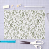 Papier de soie botanique à feuilles vertes aquarel (Artisanat)