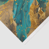 Papier de soie botanique sarcelle et or de luxe (Détail)