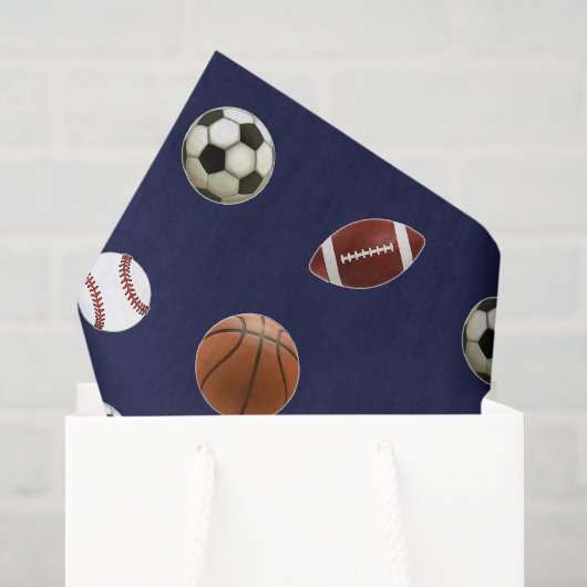 Papier de soie cadeau à thème sportif (Sac cadeau)