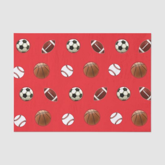 Papier de soie cadeau à thème sportif (Recto)