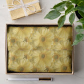 Papier de soie cadeau floral Marguerite jaune (Cadeau)