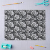 Papier de soie cadeau Rose Noir & Blanc (Artisanat)