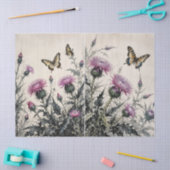 Papier de soie Chardon et Papillons (Artisanat)