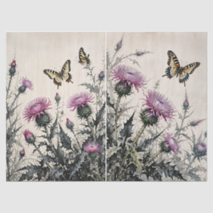 Papier de soie Chardon et Papillons