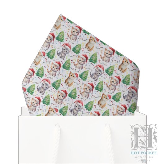 Papier de soie chat de Noël